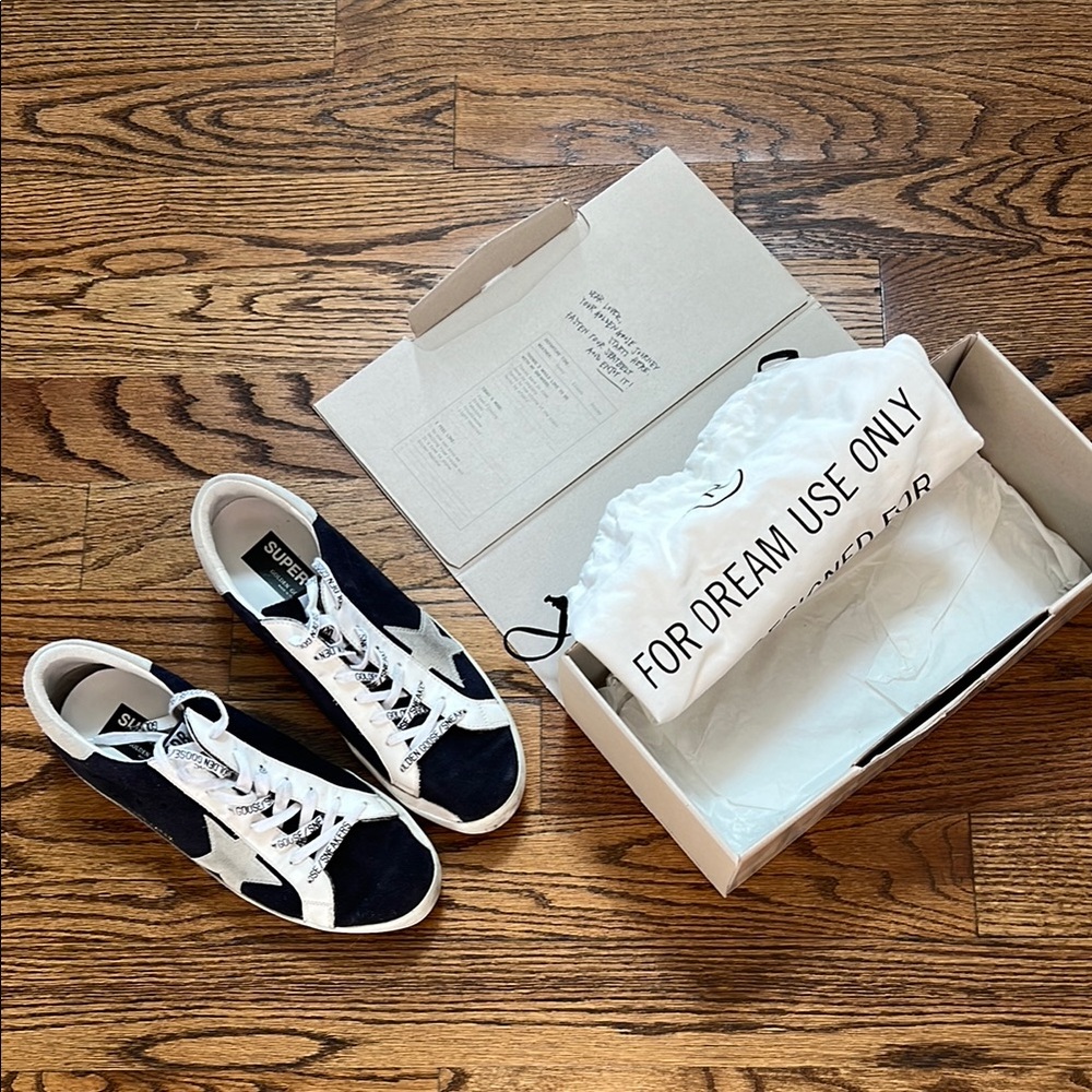 Golden Goose Men's Black and White Sneakers